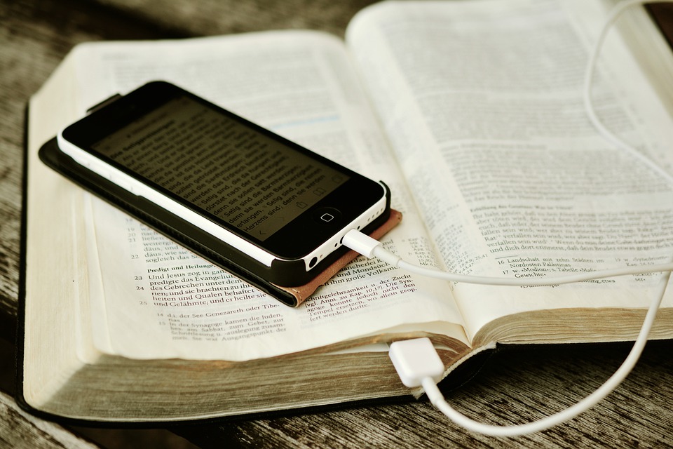 bible and phone